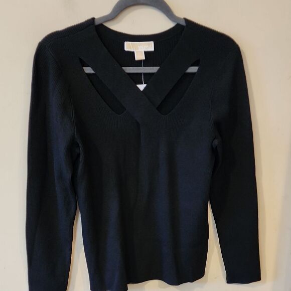 Georgeous Michael Michael Kors Black Cutout Sweater 0X NWT - Picture 1 of 6